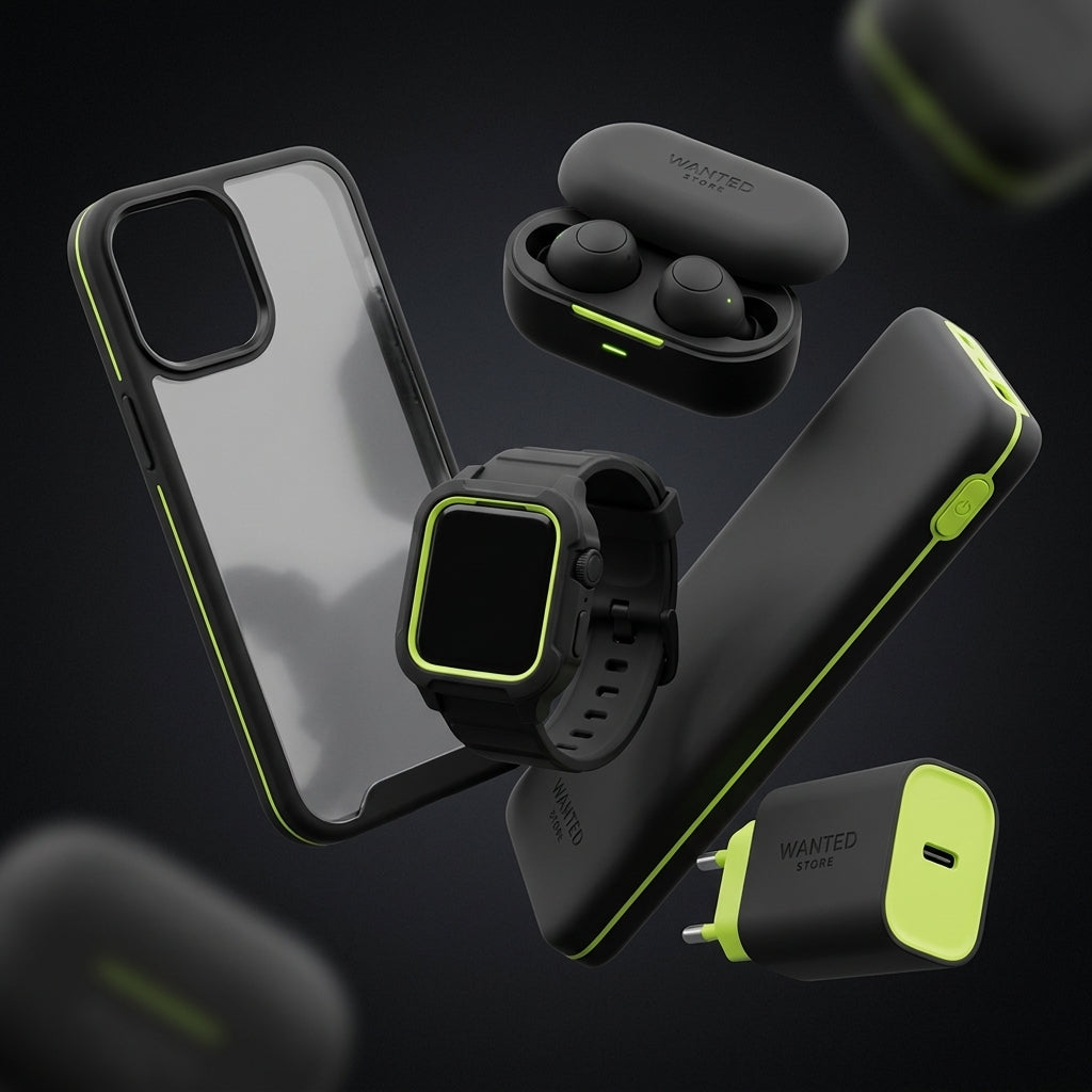 Accessoires Wanted Store compatibles iPhone : coque, écouteurs, montre, batterie, chargeur