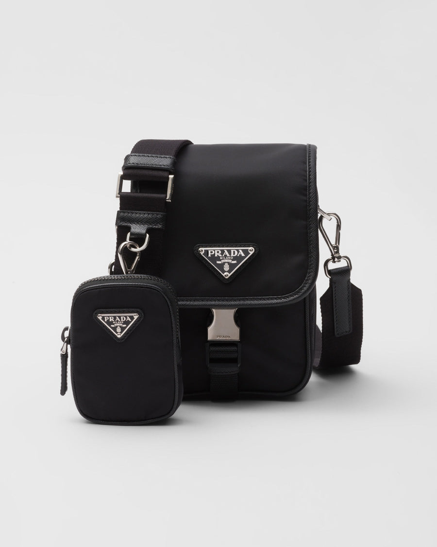 Sac porté épaule en Re-Nylon et cuir Saffiano - #6