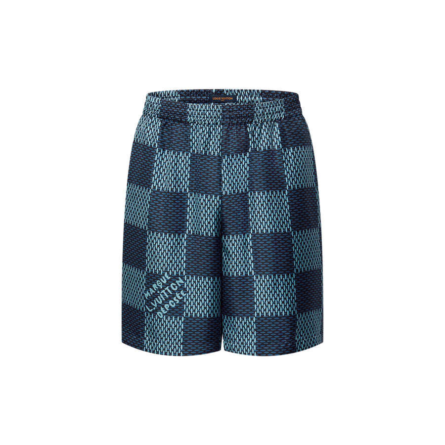 Short Damier en soie
