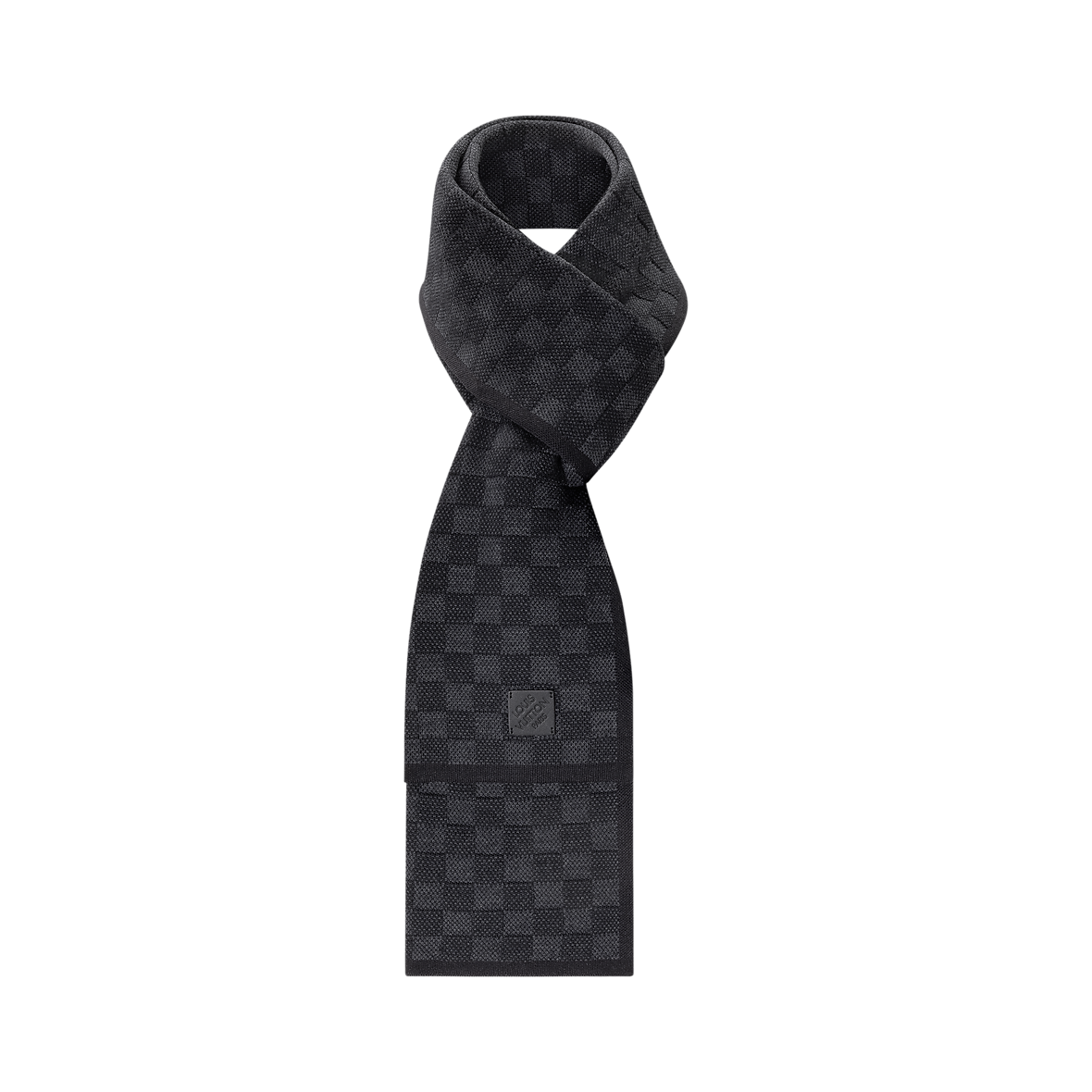 Bonnet et Écharpe Néo Petit Damier Noir