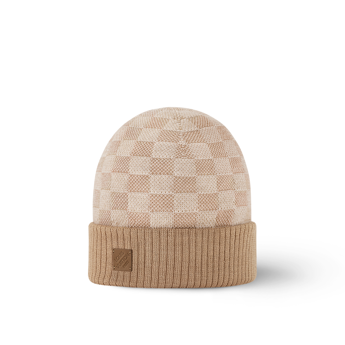 Bonnet et Écharpe Néo Petit Damier Beige