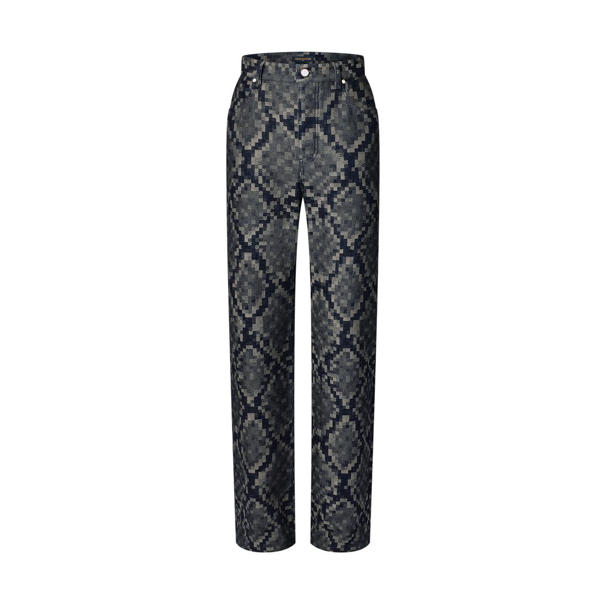Pantalon droit en denim graphique