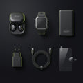 Box 6-en-1 Android Wanted Store : écouteurs, montre connectée, batterie, chargeur USB-C, câble et verre trempé