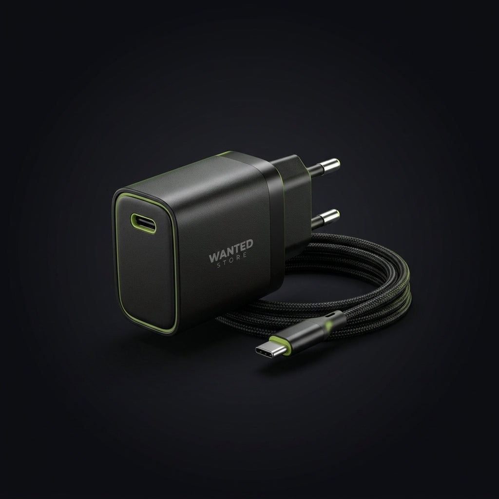 Chargeur rapide USB-C 20 W Wanted Store avec câble tressé